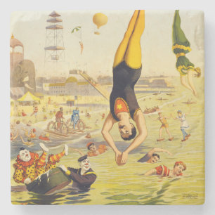 Dessous-de-verre En Pierre Affiche de 1898 pour le spectacle de rue de Coney