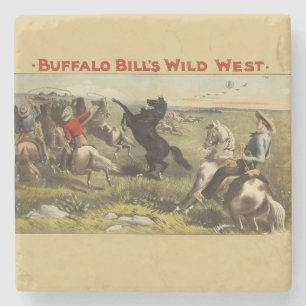 Dessous-de-verre En Pierre Affiche de cow-boy de l'Ouest sauvage de Buffalo B