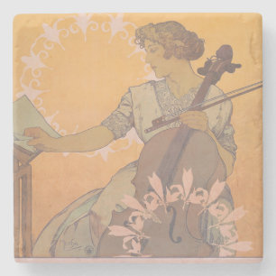 Dessous-de-verre En Pierre Affiche de Zdenka Cerny par Alphonse Mucha