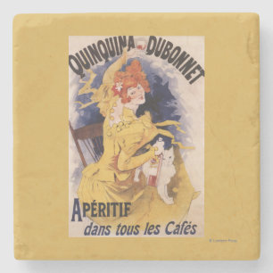 Dessous-de-verre En Pierre Affiche promotionnelle d'apéritif de Quinquina