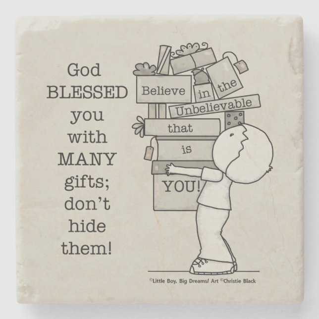 Dessous-de-verre En Pierre Afficher vos cadeaux (Devant)