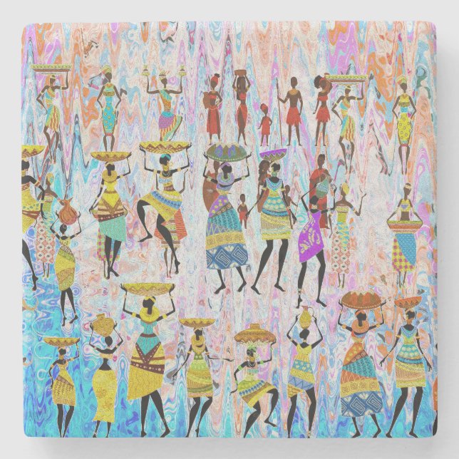 Dessous-de-verre En Pierre African Village (Devant)