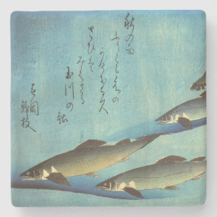Dessous-de-verre En Pierre Ai (truite) - Photos japonaises couleur Hiroshige