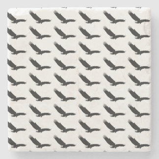 Dessous-de-verre En Pierre Aigle d'atterrissage noir et blanc