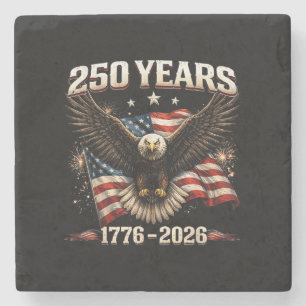 Dessous-de-verre En Pierre Aigle patriotique des États-Unis 250e anniversaire