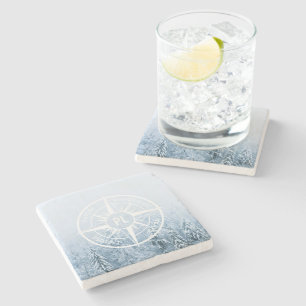 Dessous-de-verre En Pierre Aiguille de compas monogramme forêt d'épinette d'h