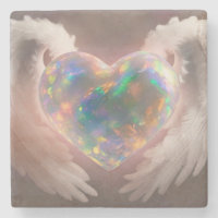 *~* Ailes d'ange en forme de cœur en opale flashy 