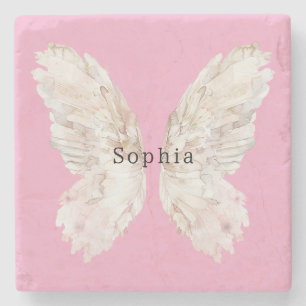 Dessous-de-verre En Pierre Ailes de papillon rose assez girly