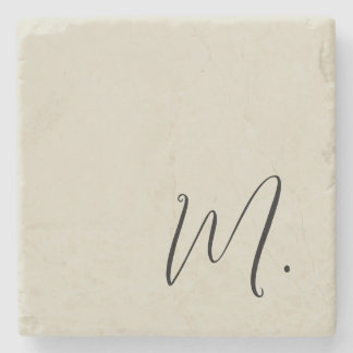 Dessous-de-verre En Pierre Ajouter Votre Nom Monogramme Moderne Calligraphie