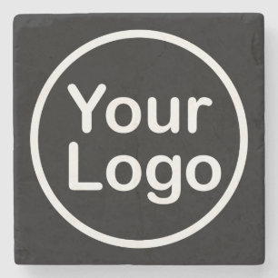 Dessous-de-verre En Pierre Ajouter votre propre logo   Arrière - plan noir
