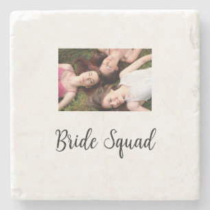 Dessous-de-verre En Pierre Ajoutez votre nom photo bridesmaid squad marié par