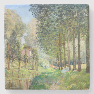 Dessous-de-verre En Pierre Alfred Sisley - Repos au bord du ruisseau