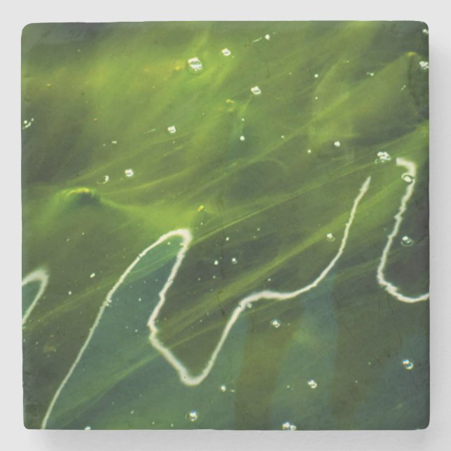 Dessous-de-verre En Pierre Algues vertes et l'eau coastercnm (Devant)
