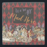 Dessous-de-verre En Pierre Alice au pays des merveilles Mad Cheshire Chat<br><div class="desc">Ce nouveau design coloré est basé sur des dessins classiques d'Alice au pays des merveilles,  datant des années 1800,  montrant la fête du thé fou avec Alice,  le Chapeau Mad,  le Cheshire Cat,  le Lapin Blanc ainsi qu'une variété de personnages. De Alice au pays des merveilles par Lewis Carroll.</div>