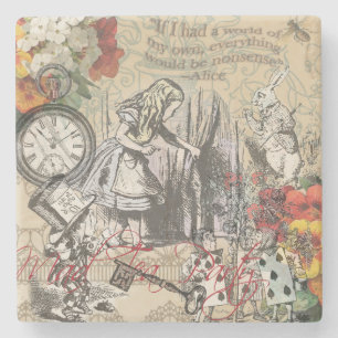 Dessous-de-verre En Pierre Alice au pays des merveilles Rideau Art classique
