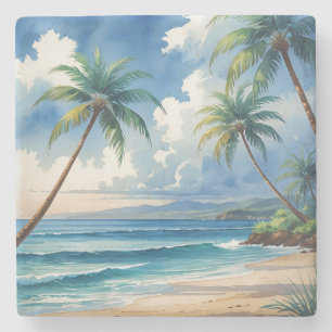 Dessous-de-verre En Pierre Aloha Voyage Hawaïen De Style vintage De Hawaii