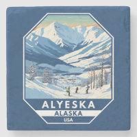 Alyeska Alaska Winter Travel Art Vintage