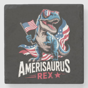 Dessous-de-verre En Pierre Amerisaurus T Rex Dinosaure 4 Juillet États-Unis A