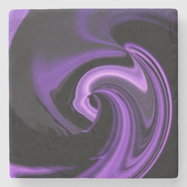 Dessous-de-verre En Pierre Améthyste Purple Coeur Abstrait (Devant)