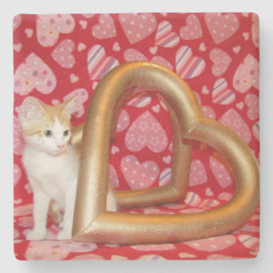 Dessous-de-verre En Pierre Amour, Annie - Kitten / Dessous de verre de chat