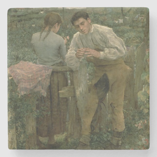 Dessous-de-verre En Pierre Amour rural, 1882 (Devant)