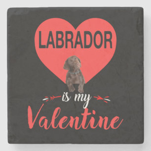 Dessous-de-verre En Pierre Amoureux des chiens   Labrador Est Ma Valentine