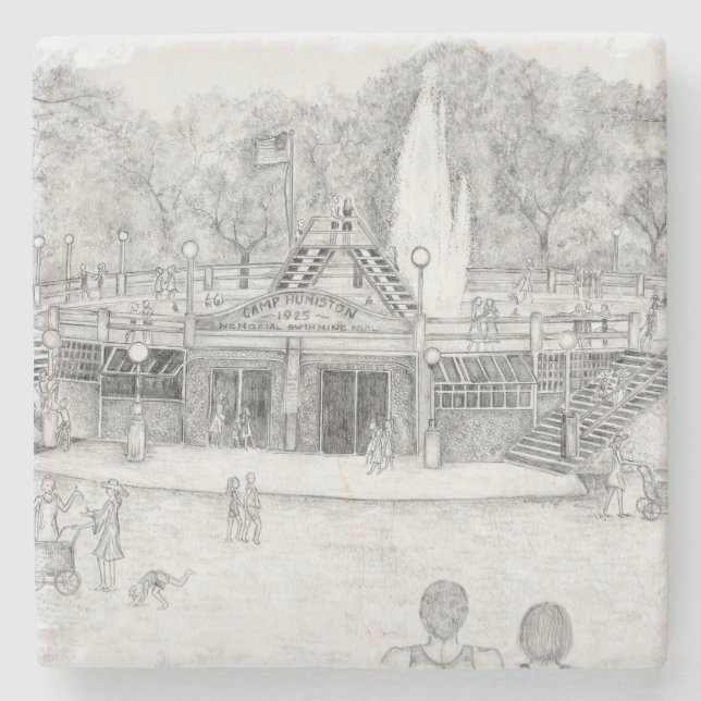 Dessous-de-verre En Pierre Amusement d'été (Devant)