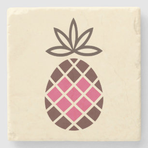 Dessous-de-verre En Pierre Ananas au chocolat au coeur rose