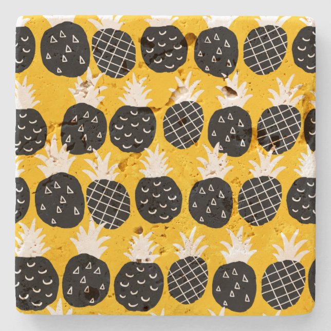 Dessous-de-verre En Pierre Ananas noir (Devant)