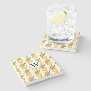 Dessous-de-verre En Pierre Ananas tropique Monogramme