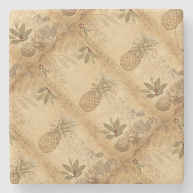 Dessous-de-verre En Pierre Ancien collage d'ananas (Devant)