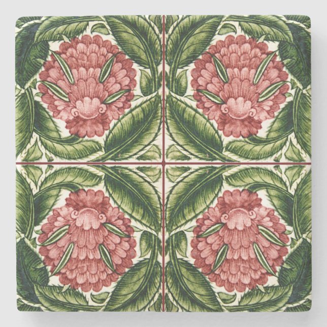 Dessous-de-verre En Pierre Ancien design botanique victorien (Devant)