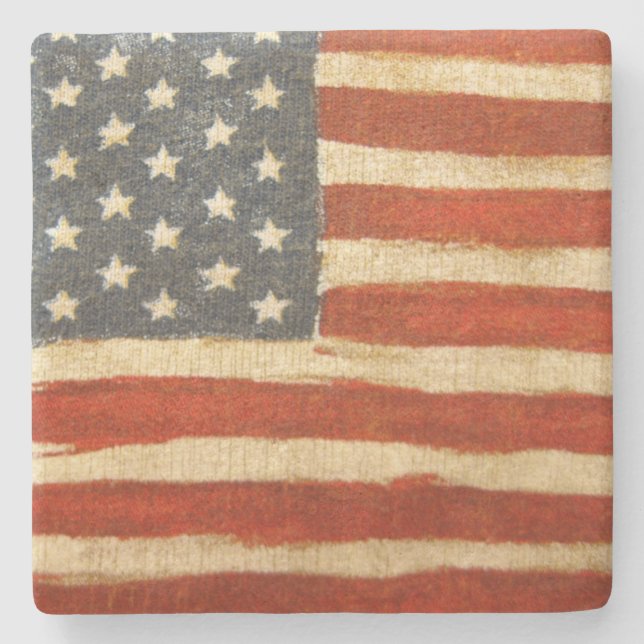 Dessous-de-verre En Pierre Ancien drapeau américain (Devant)