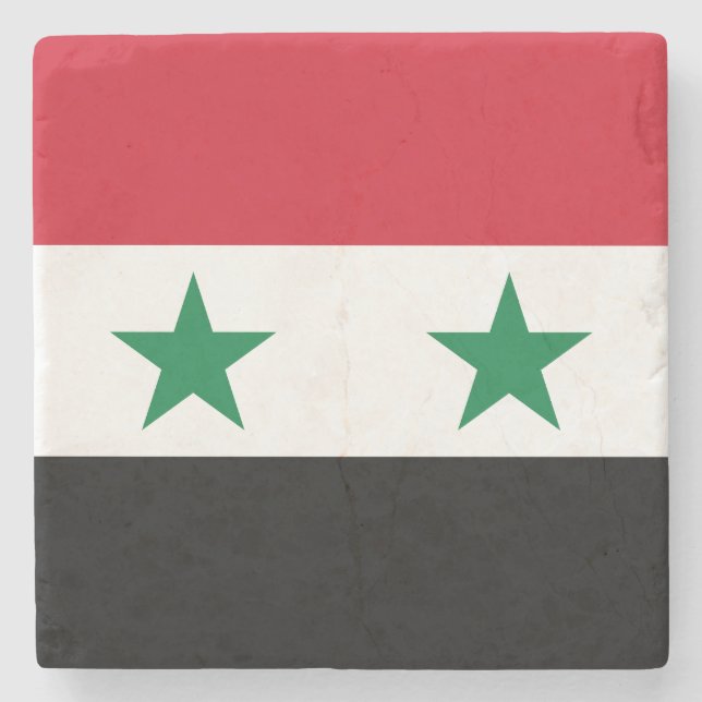 Dessous-de-verre En Pierre Ancien drapeau de Syrie (Devant)