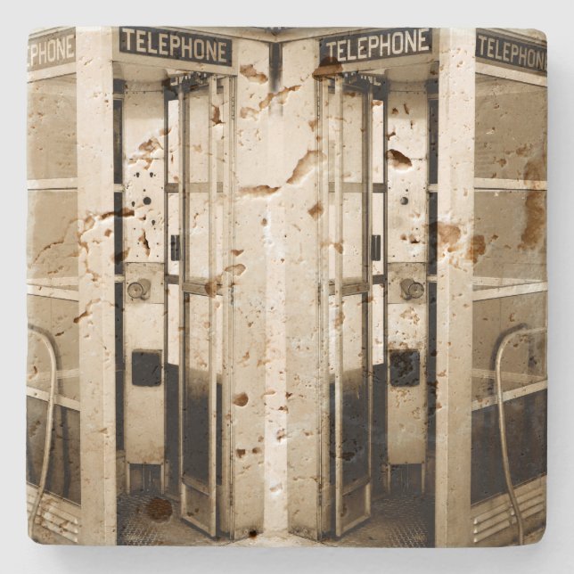 Dessous-de-verre En Pierre Ancien poste téléphonique (Devant)