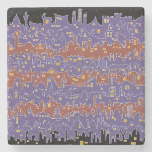 Dessous-de-verre En Pierre Ancienne Ville – Sana’a - Dessous de Verre en Marb