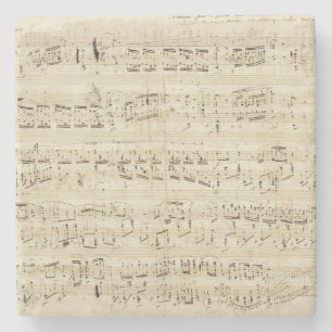 Dessous-de-verre En Pierre Anciennes Notes de Musique - Partition de Musique
