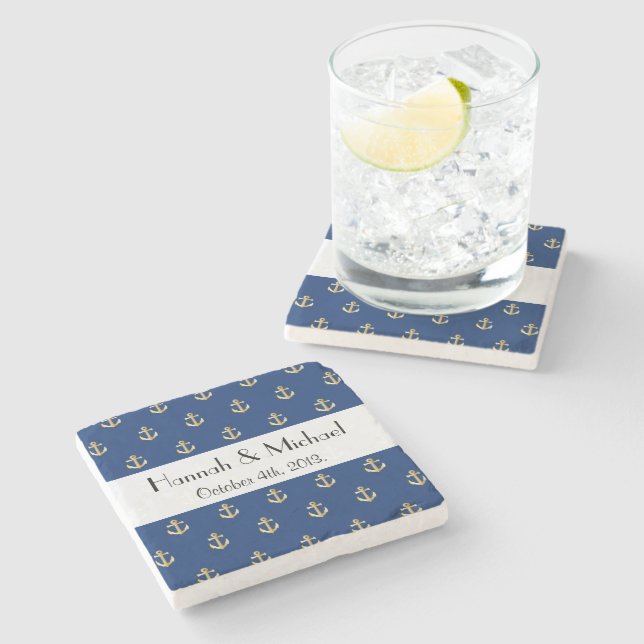 Dessous-de-verre En Pierre Ancre de bateau, Ancre de navire, Ancre marine, Ma (Côté)