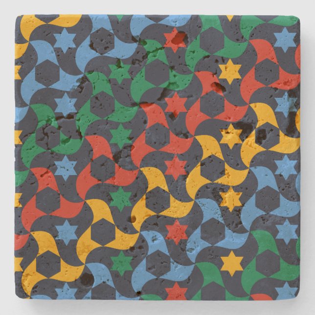 Dessous-de-verre En Pierre Andalusian Tiles 12 (Alhambra Palace, Granada) (Devant)