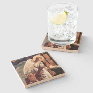 Dessous-de-verre En Pierre Ange de Noël avec Dessous de verre cerf