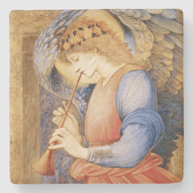 Dessous-de-verre En Pierre Angel Playing a Flageolet (par Edward Burne-Jones) (Devant)
