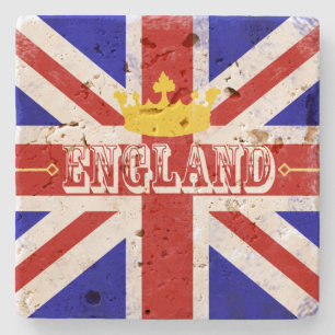 Dessous-de-verre En Pierre Angleterre Union Jack British Theme Distressed Dra