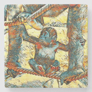 Dessous-de-verre En Pierre AnimalArt_Gorilla_006