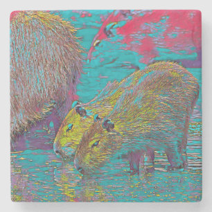 Dessous-de-verre En Pierre AnimalMix_Capybara_005