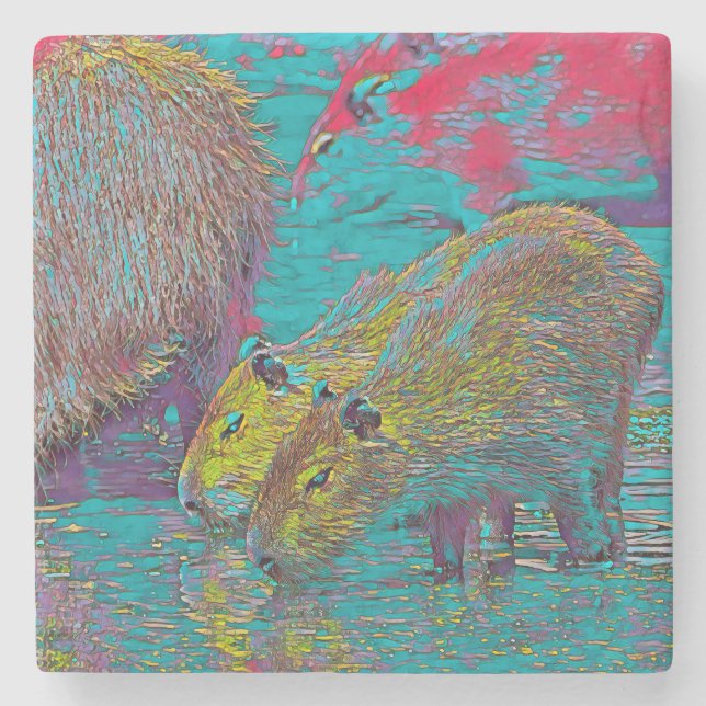 Dessous-de-verre En Pierre AnimalMix_Capybara_005 (Devant)