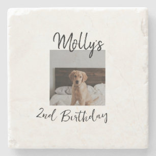 Dessous-de-verre En Pierre Animateur chien chat animal photo moderne simple