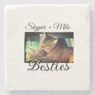 Dessous-de-verre En Pierre Animaux de compagnie amis besties ajouter nom anim
