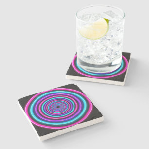 Dessous-de-verre En Pierre Anneaux de vortex néon