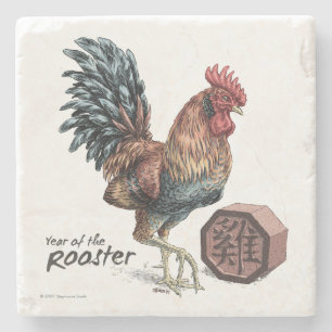 Dessous-de-verre En Pierre Année de l'art zodiaque chinois du coq