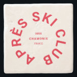 Dessous-de-verre En Pierre Après Ski Club Winter Red Ski Resort Crest<br><div class="desc">Après Ski Club, ski rouge de la station de ski de crest dessous de verre en pierre. Personnalisez avec l'année de votre voyage à ski, le nom de la station de ski et son emplacement. Parfait pour un souvenir ou un cadeau pour se souvenir d'un voyage à ski ou d'une...</div>